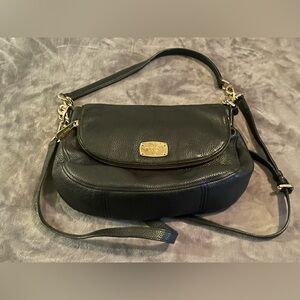Michael Kors Large Black Leather Saddle Bag